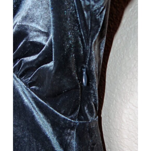 Anthropologie Gray BHLDN Amelia Deep-V Stretch Velvet Maxi Dress Size Large NEW - Picture 7 of 10